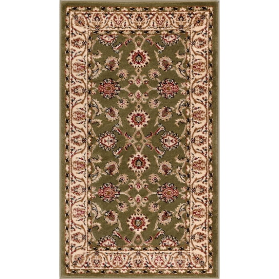 Well Woven Barclay Sarouk Traditional Oriental Panel Green 2'3" x 3'11" Area Rug