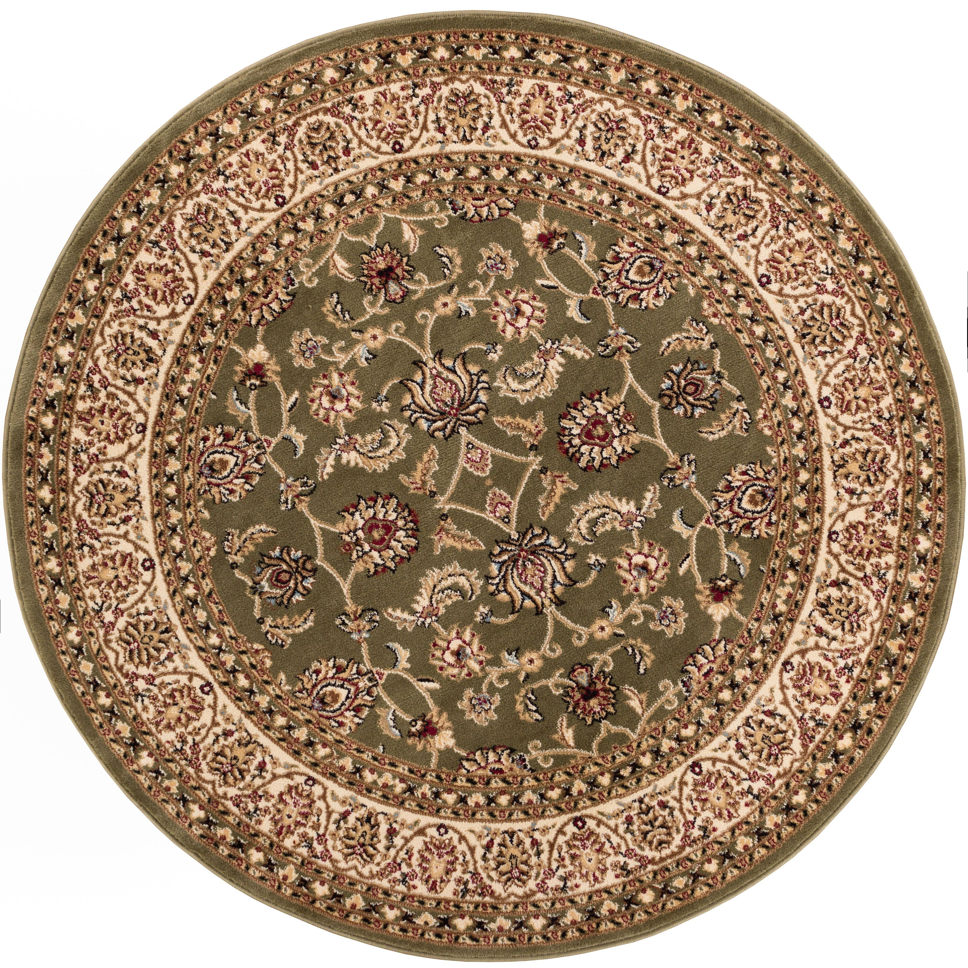 Well Woven Barclay Sarouk Traditional Oriental Panel Green 7'10" Round Rug