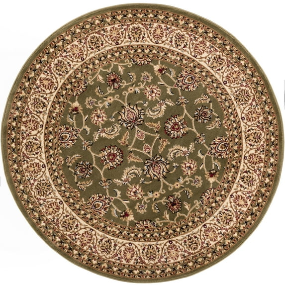 Well Woven Barclay Sarouk Traditional Oriental Panel Green 7'10" Round Rug