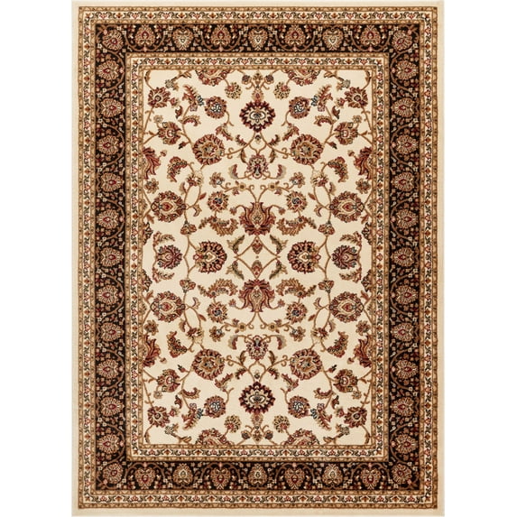 Well Woven Barclay Sarouk Traditional Oriental Panel Ivory 3'11" x 5'3" Area Rug