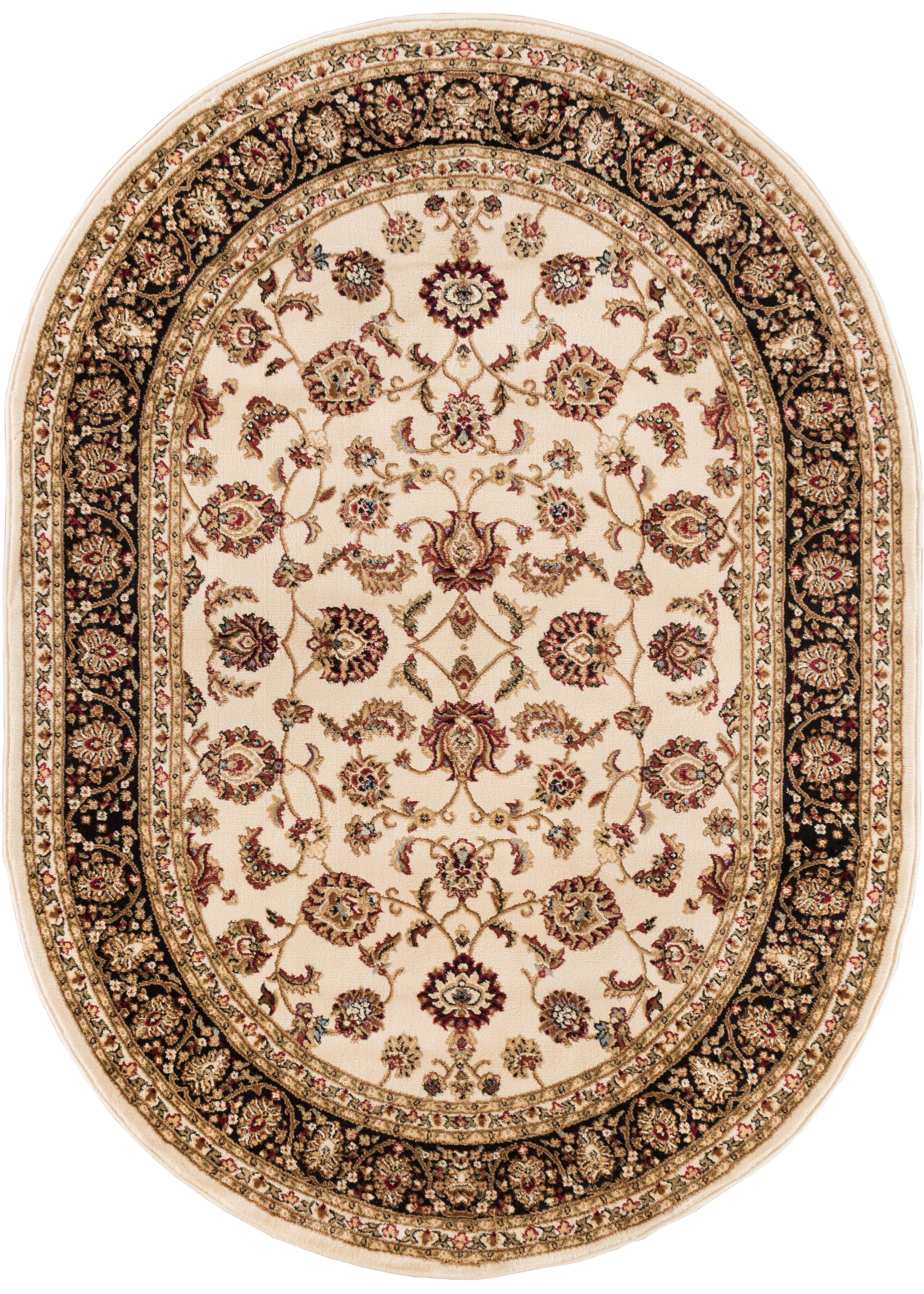 Well Woven Barclay Sarouk Traditional Oriental Panel Ivory 5'3" x 7'3" Area Rug