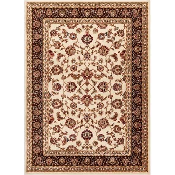 Well Woven Barclay Sarouk Traditional Oriental Panel Ivory 7'10" x 9'10" Area Rug