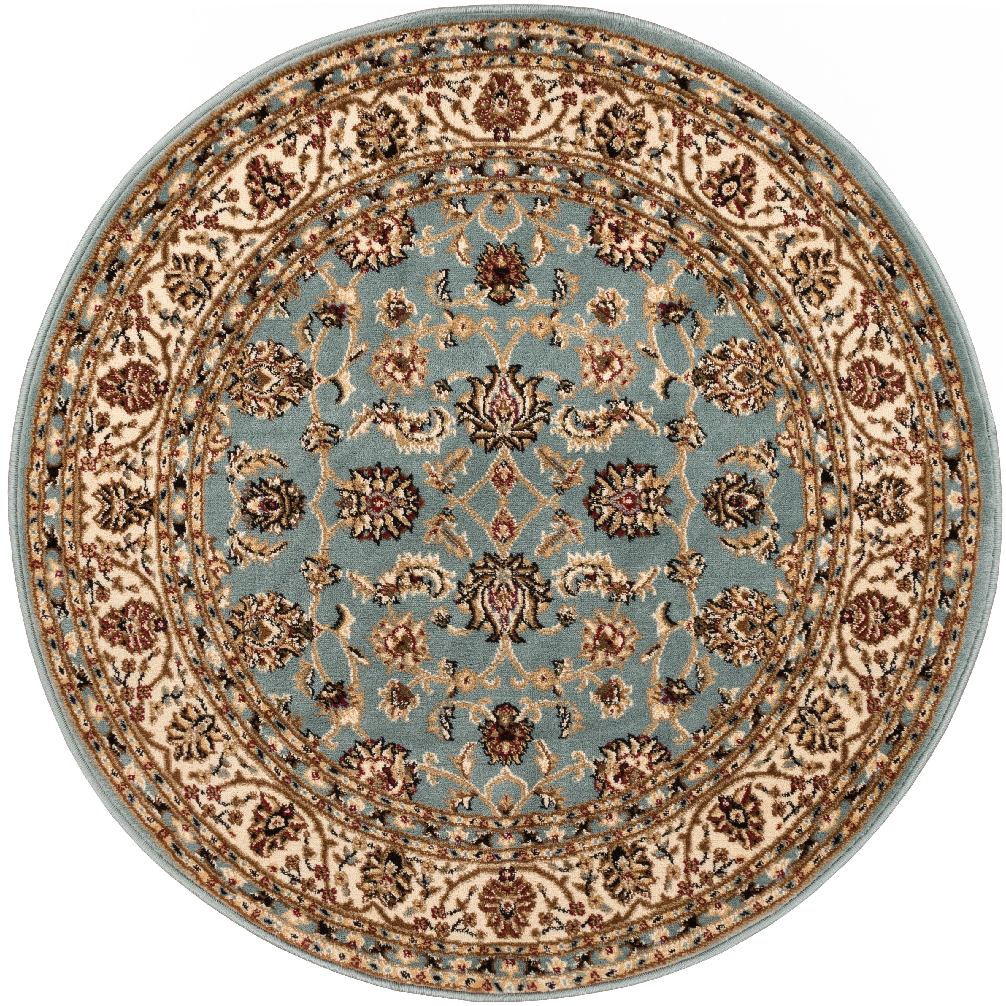 Well Woven Barclay Sarouk Traditional Oriental Panel Light Blue 3'11" x 5'3" Area Rug
