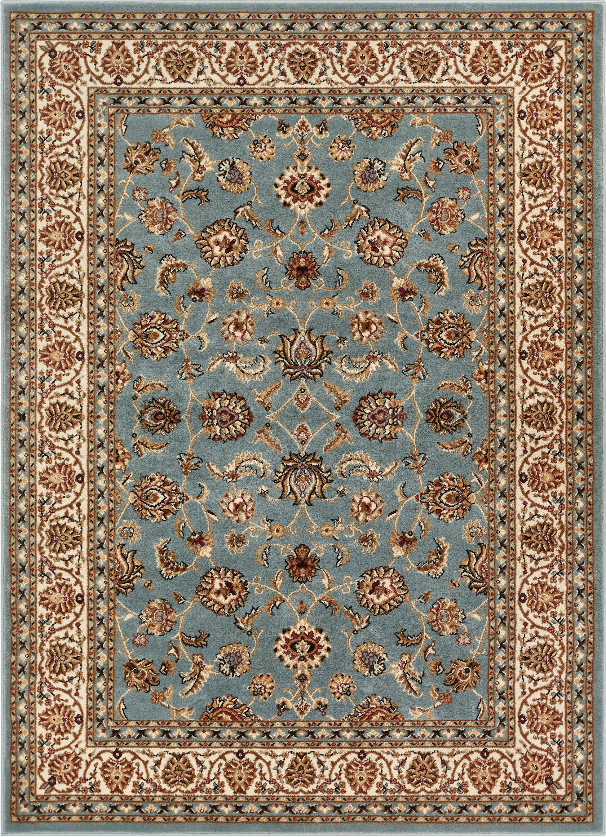 Panel Design Rug Well Woven Barclay Sarouk Traditional Oriental Panel Light Blue 9'3