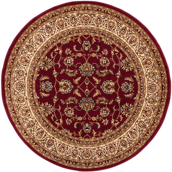 Well Woven Barclay Sarouk Traditional Oriental Panel Red 3'11" Round Rug