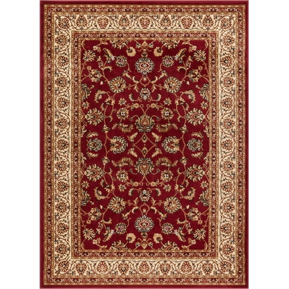 Well Woven Barclay Sarouk Traditional Oriental Panel Red 9'3" x 12'6" Area Rug