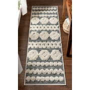 Well Woven Bellagio Chiara Tribal Moroccan Grey 2'3" x 7'3" High-Low Flat-Weave Runner Rug