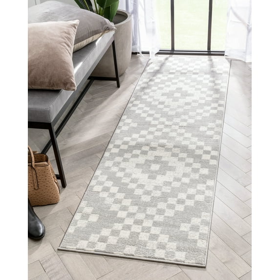 Well Woven Bernet Ivory Tribal Diamond Medallion Soft High-Lo Pile Runner Rug 2x7 (2'3" x 7'3")