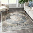 thumbnail image 1 of Well Woven Brinta Grey Ivory Machine Washable Vintage Style Updated Classic Distressed Persian Area Rug 5x7 (5'3" x 7'3"), 1 of 8