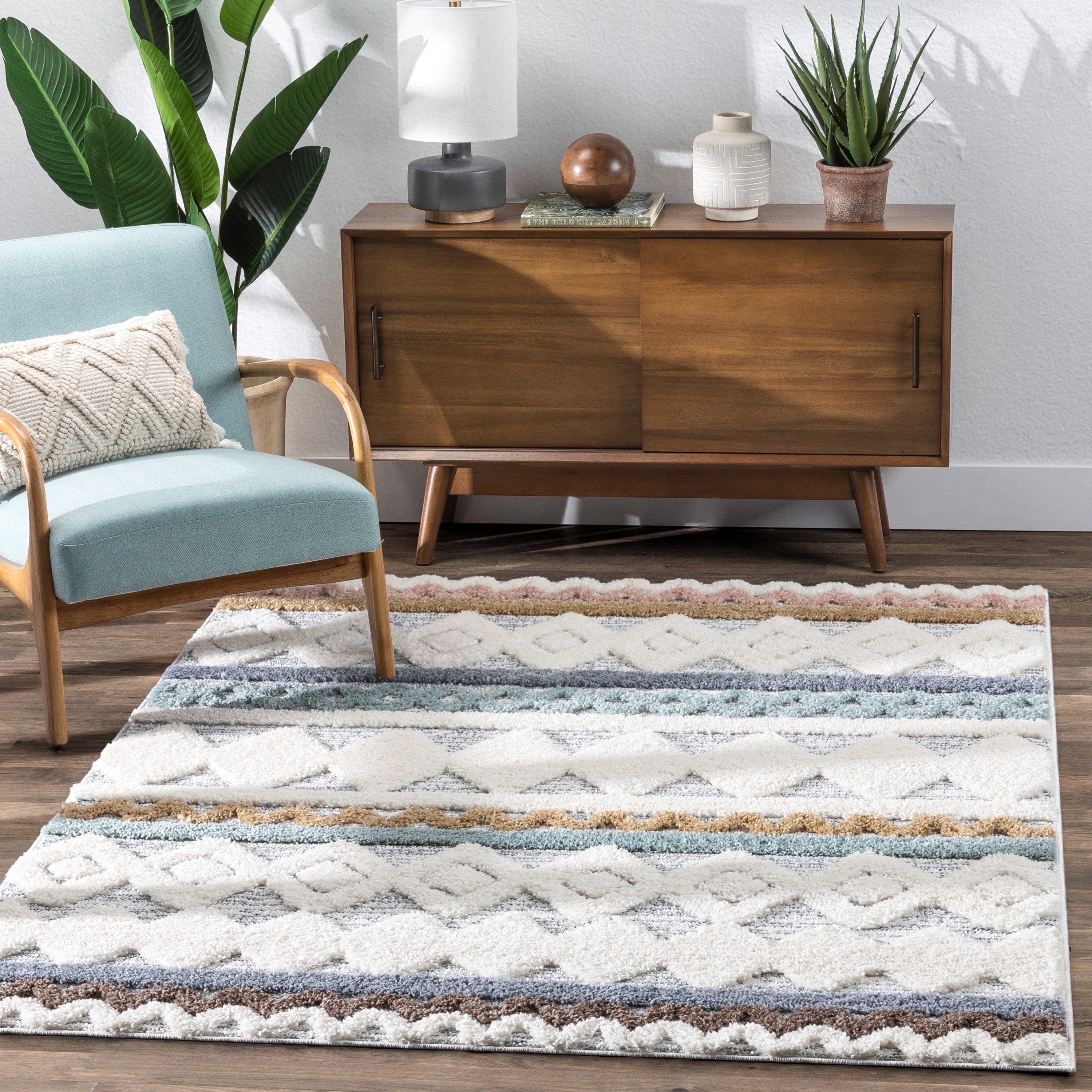 Woven Multi Rug Well Woven Briseis Diamond Moroccan Tribal Modern Rug Multi Color Ivory ...