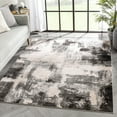 thumbnail image 1 of Well Woven Caila Grey & Black Brush Stroke Abstract Geometric Area Rug 5x7 (5'3" x 7'3"), 1 of 8