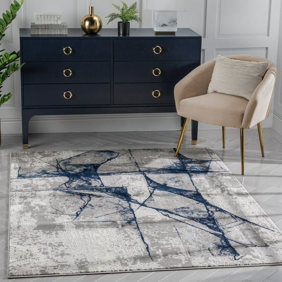 Well Woven Cairo Abstract Area Rug, 7.83' x 9.83', Glam, Soft Rug, Globally Inspired Patterns, Serged Edges For Longer Lasting Rug