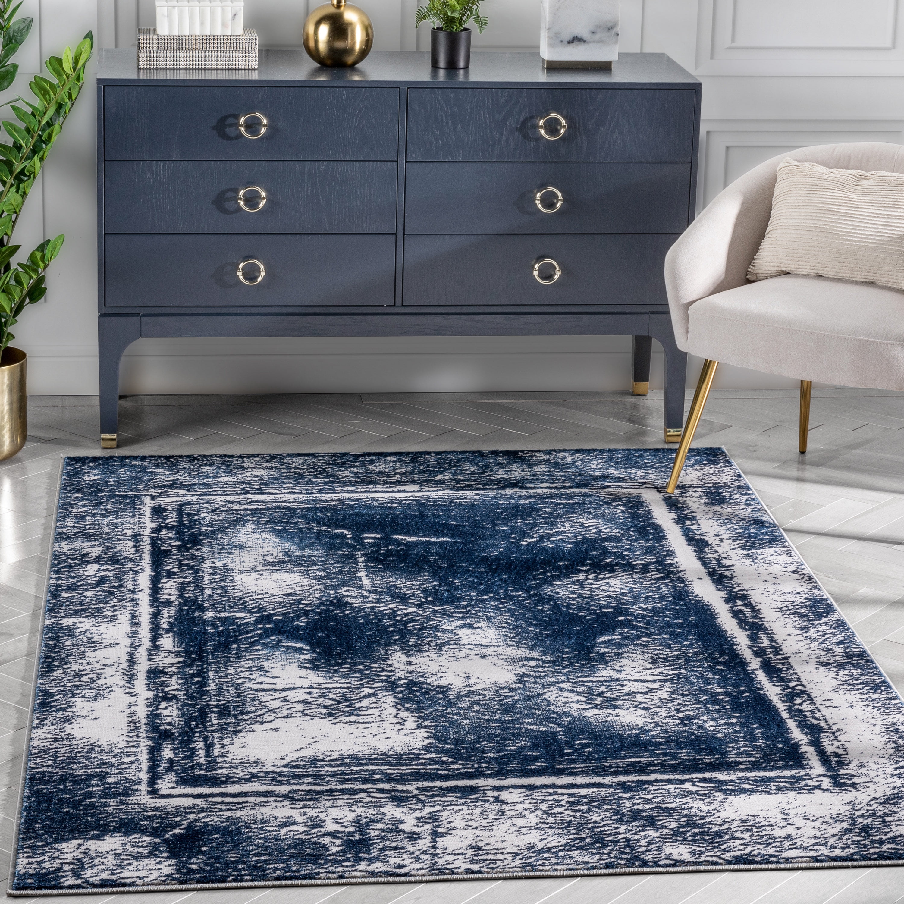 Well Woven Cairo Abstract Hand-Made Area Rug, 7' x 5', Glam, soft rug, Globally inspired patterns, Serged edges for longer lasting rug