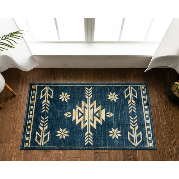 Well Woven Canton Blue Southwestern Medallion Runner Rug 3x10 (2'7" x 9'10")