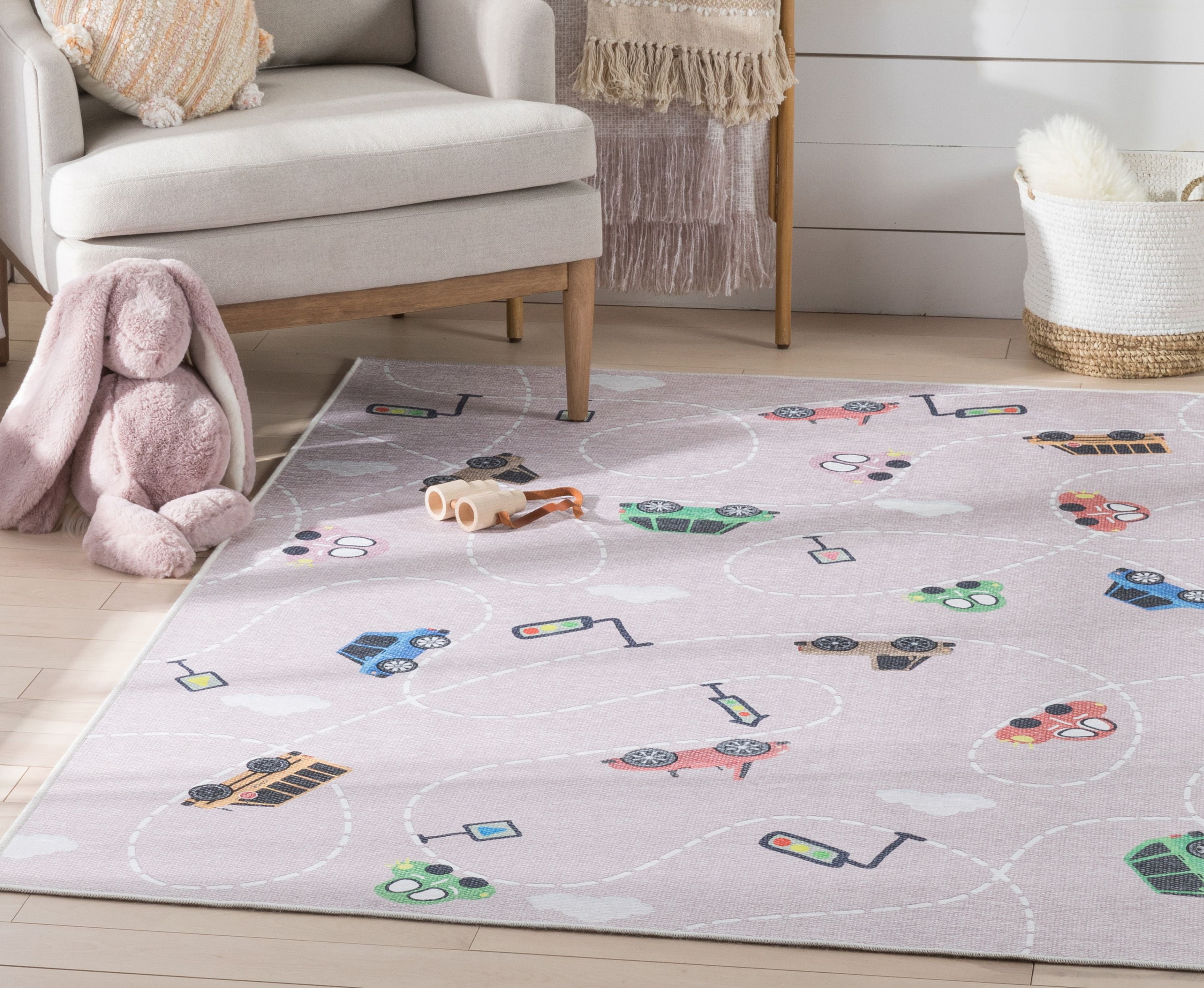 Well Woven Car Rug Playmat Pink 5' x 7' Apollo Kids Collection ...