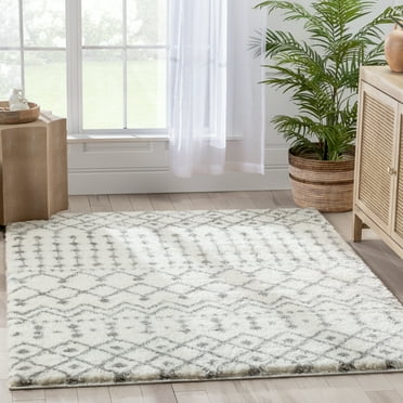 Well Woven Celeste Moroccan Area Rug, 3.92' x 5.25', Irresistibly Thick Shag Pile, Easy To Clean