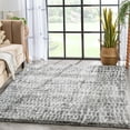 thumbnail image 1 of Well Woven Celeste Sintra Modern Shag Geometric Grey Thick 5'3" x 7'3" Area Rug, 1 of 7