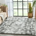 thumbnail image 1 of Well Woven Celeste Tavira Modern Shag Geometric Grey Thick 5'3" x 7'3" Area Rug, 1 of 7