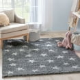 thumbnail image 1 of Well Woven Celestia Grey Stars Pattern Stain-resistant Kids Area Rug 3x5 (3'11" x 5'3"), 1 of 8
