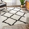 thumbnail image 1 of Well Woven Celina Black Moroccan Shag Diamond Trellis Pattern Area Rug 5x7 (5'3" x 7'3"), 1 of 7