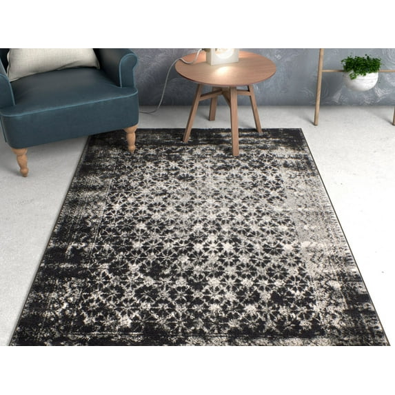 Well Woven Cheshire Grey Moroccan Lattice Vintage Modern Casual Traditional Trellis 3x5 (3'3" x 4'7") Area Rug Thick Soft Plush Shed Free
