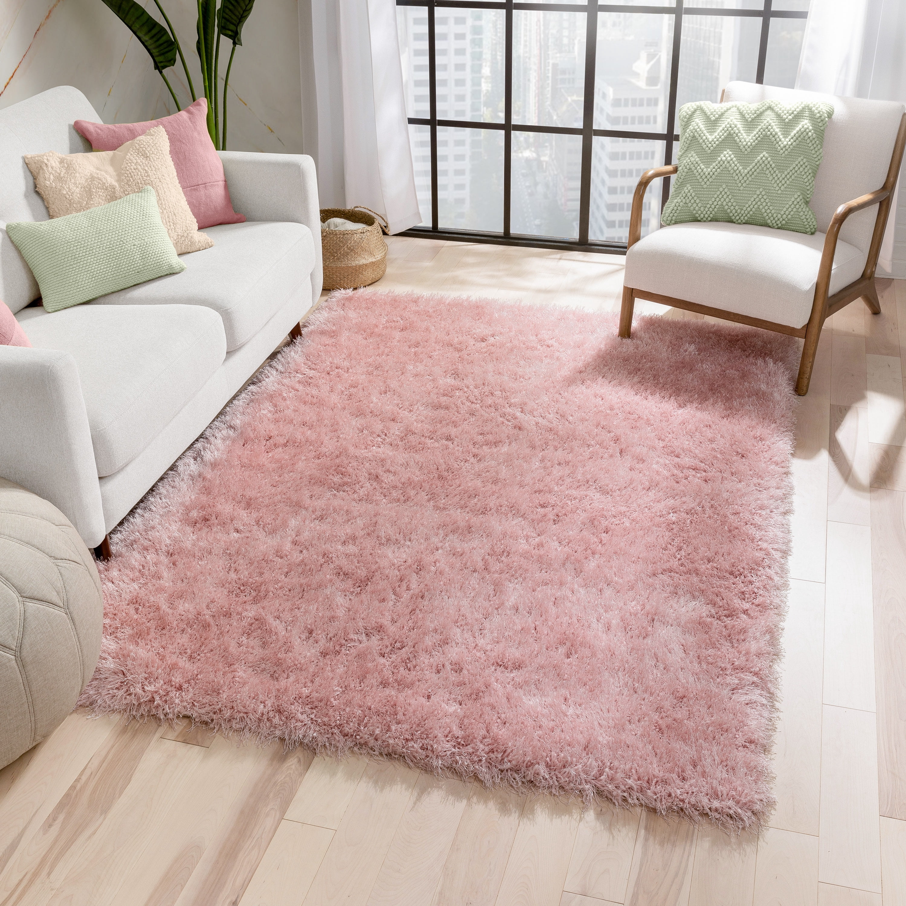 Well Woven Chie Blush Pink Kuki Collection Ultra Soft Two-Tone Long ...