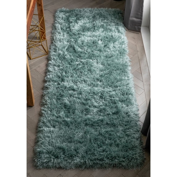 Well Woven Chie Light Blue Kuki Collection Ultra Soft Two-Tone Long Floppy Pile Runner Rug 2x7 (2'7" x 7'3")