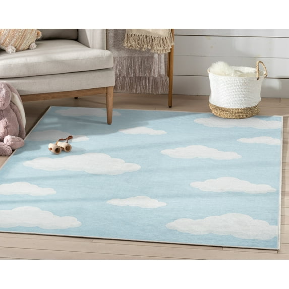 Well Woven Clouds Rug Blue 6' x 9' Apollo Kids Collection