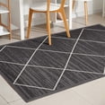 thumbnail image 1 of Well Woven Clover Diamond Lattice Flatweave 5' x 7' Area Rug Dark Gray, 1 of 5