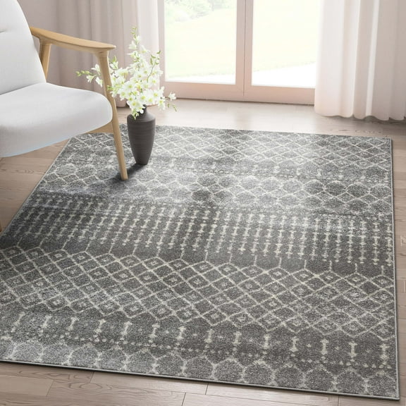 Well Woven Colette Moroccan Trellis Grey 5'3" x 7'3" Area Rug