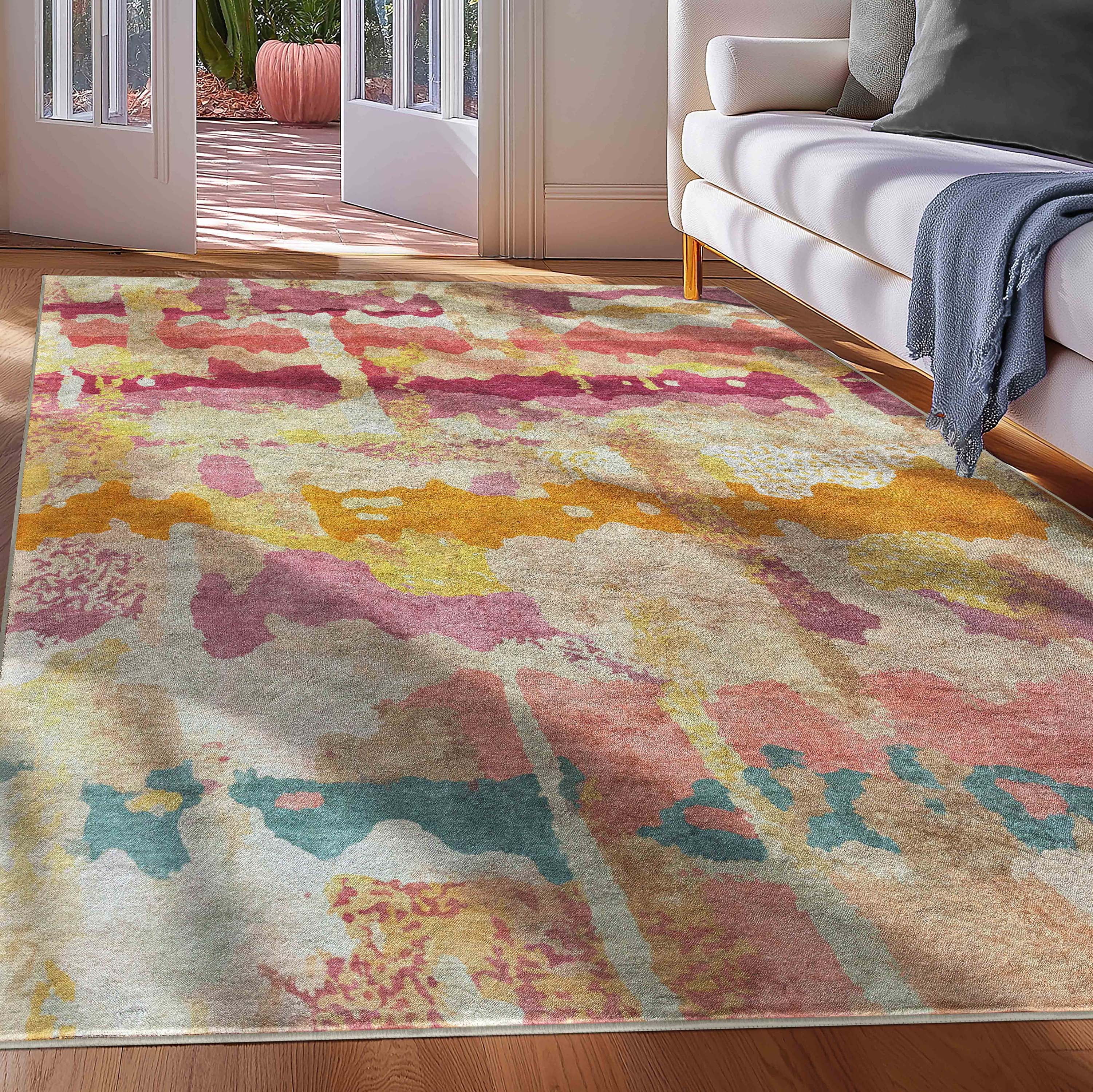 Well Woven Couleurs 3'3" x 5' Rug – Vibrant Multicolor, Stain-Resistant & Easy to Clean