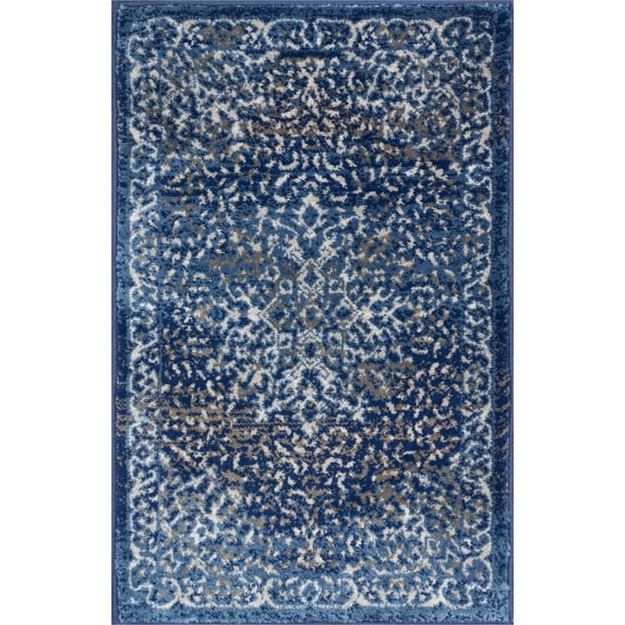 Well Woven Coverly Vintage Medallion Traditional Persian Oriental Area Rug Neutral Modern Shabby Chic Thick Soft Plush Shed Free