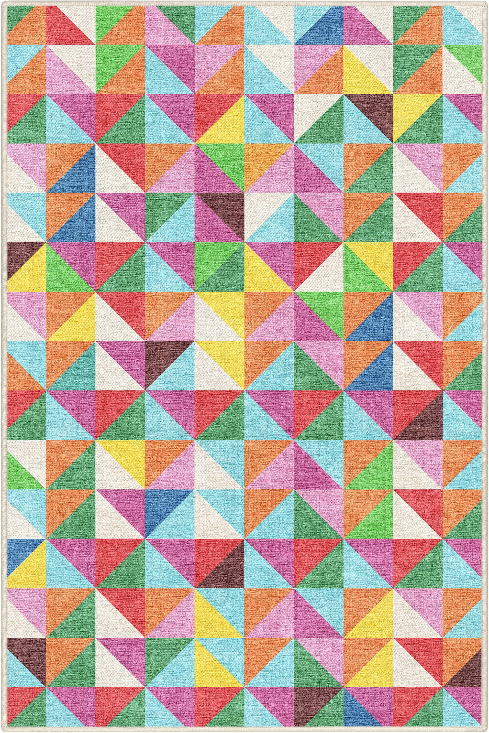 Well Woven Crayola Modern Tile Multi Color 3'3" x 5' Area Rug Easy to Clean - Kid & Pet Friendly Rug Perfect for Playroom Living Room Bedroom