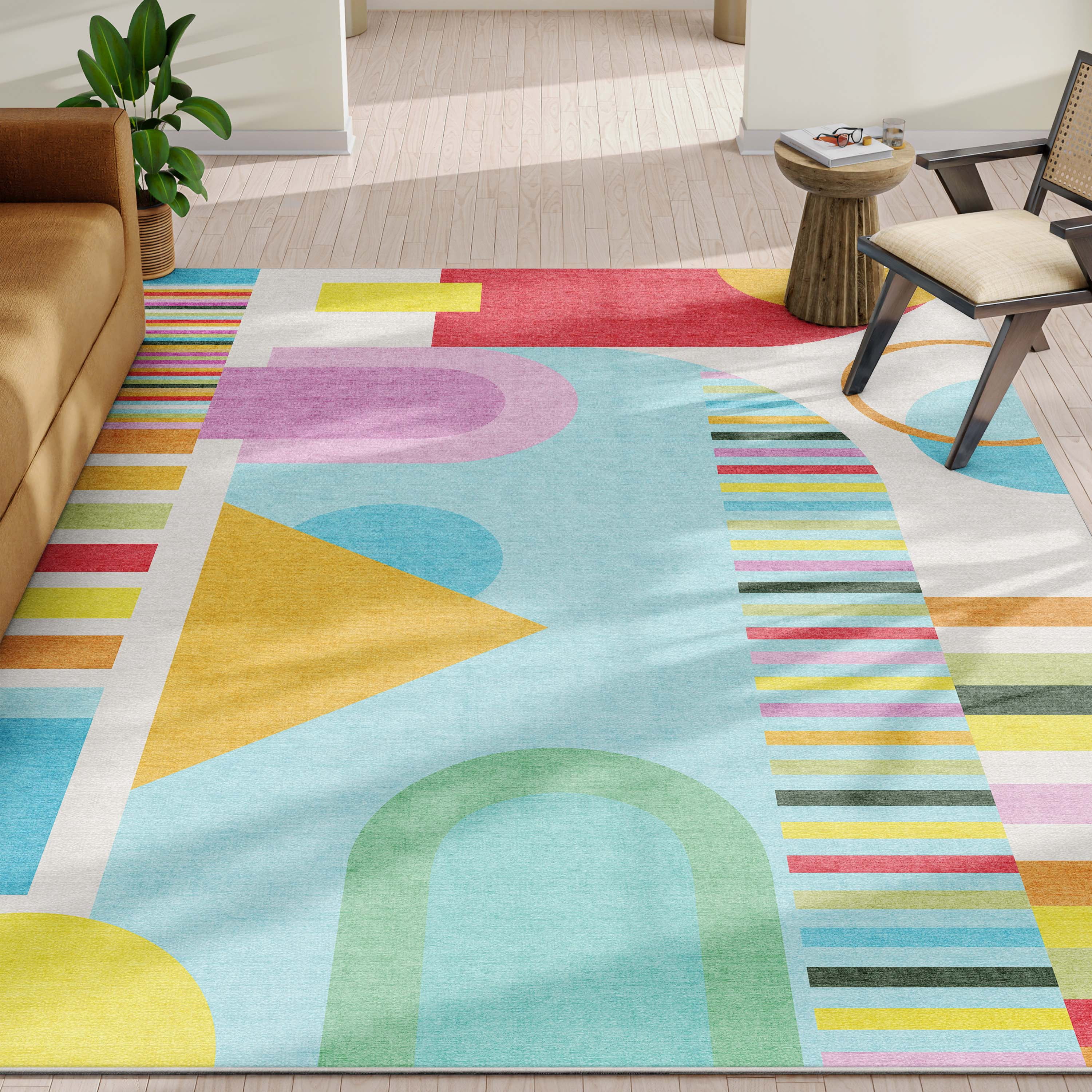 Well Woven Crayola Parade Multi Color 3'3" x 5' Area Rug Easy to Clean - Kid & Pet Friendly Rug Perfect for Playroom Living Room Bedroom