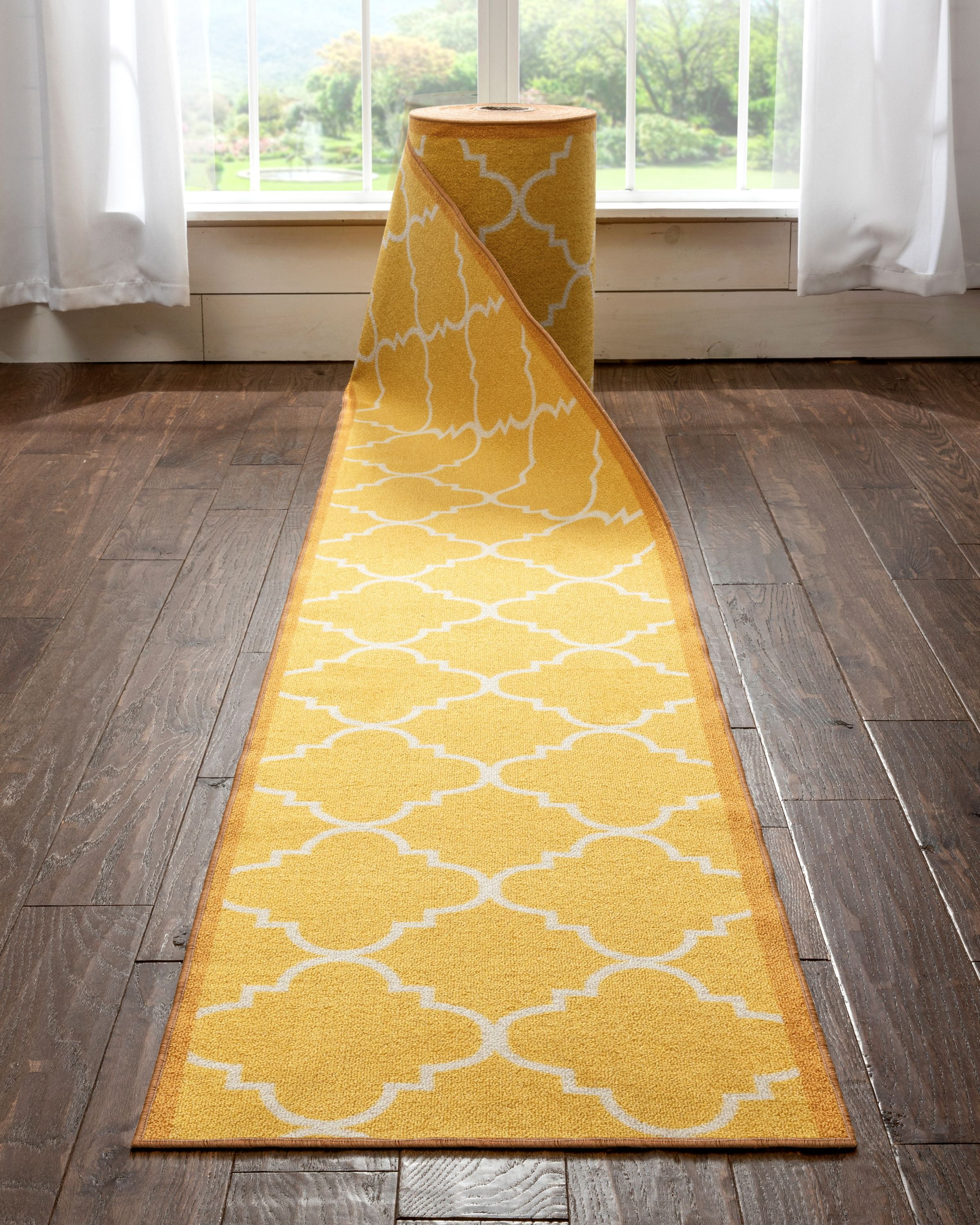 Washable Custom Size Runner Rug Solid Color Orange, (2 Feet Length x 26  Inch Width) Custom Cut Slip Resistant Rubber Backing Runner Rugs, Extra  Long