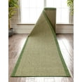 thumbnail image 1 of Well Woven Custom Size Indoor/Outdoor Runner - Choose Your Length - Woden Green Indoor/Outdoor Flat Pile Solid Color Border Pattern 31 Inch Wide x 15 Feet Long Runner (31" x 15' Runner) Rug, 1 of 5