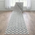 thumbnail image 1 of Well Woven Custom Size Runner - Choose Your Length - Ainsley Blue Diamond Trellis Geometric Tribal - 27 Inches Wide x 55 Feet Long Runner (27" x 55' Runner) Rug, 1 of 5