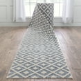 thumbnail image 1 of Well Woven Custom Size Runner - Choose Your Length - Ainsley Blue Diamond Trellis Geometric Tribal - 31 Inches Wide x 14 Feet Long Runner (31" x 14' Runner) Rug, 1 of 5