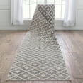 thumbnail image 1 of Well Woven Custom Size Runner - Choose Your Length - Ainsley Grey Diamond Trellis Geometric Tribal - 31 Inches Wide x 75 Feet Long Runner (31" x 75' Runner) Rug, 1 of 5