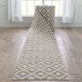 thumbnail image 1 of Well Woven Custom Size Runner - Choose Your Length - Ainsley Ivory Diamond Trellis Geometric Tribal - 27 Inches Wide x 19 Feet Long Runner (27" x 19' Runner) Rug, 1 of 5