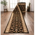 thumbnail image 1 of Well Woven Custom Size Runner - Choose Length - Noble Sarouk Black Oriental 27 Inch Wide x 13 Feet Long Runner (27" x 13') Traditional Persian Floral Carpet, 1 of 5