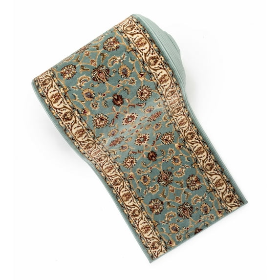 Well Woven Custom Size Runner - Choose Length - Noble Sarouk Light Blue Oriental 27 Inch Wide x 18 Feet Long Runner (27" x 18') Traditional Persian Floral Carpet