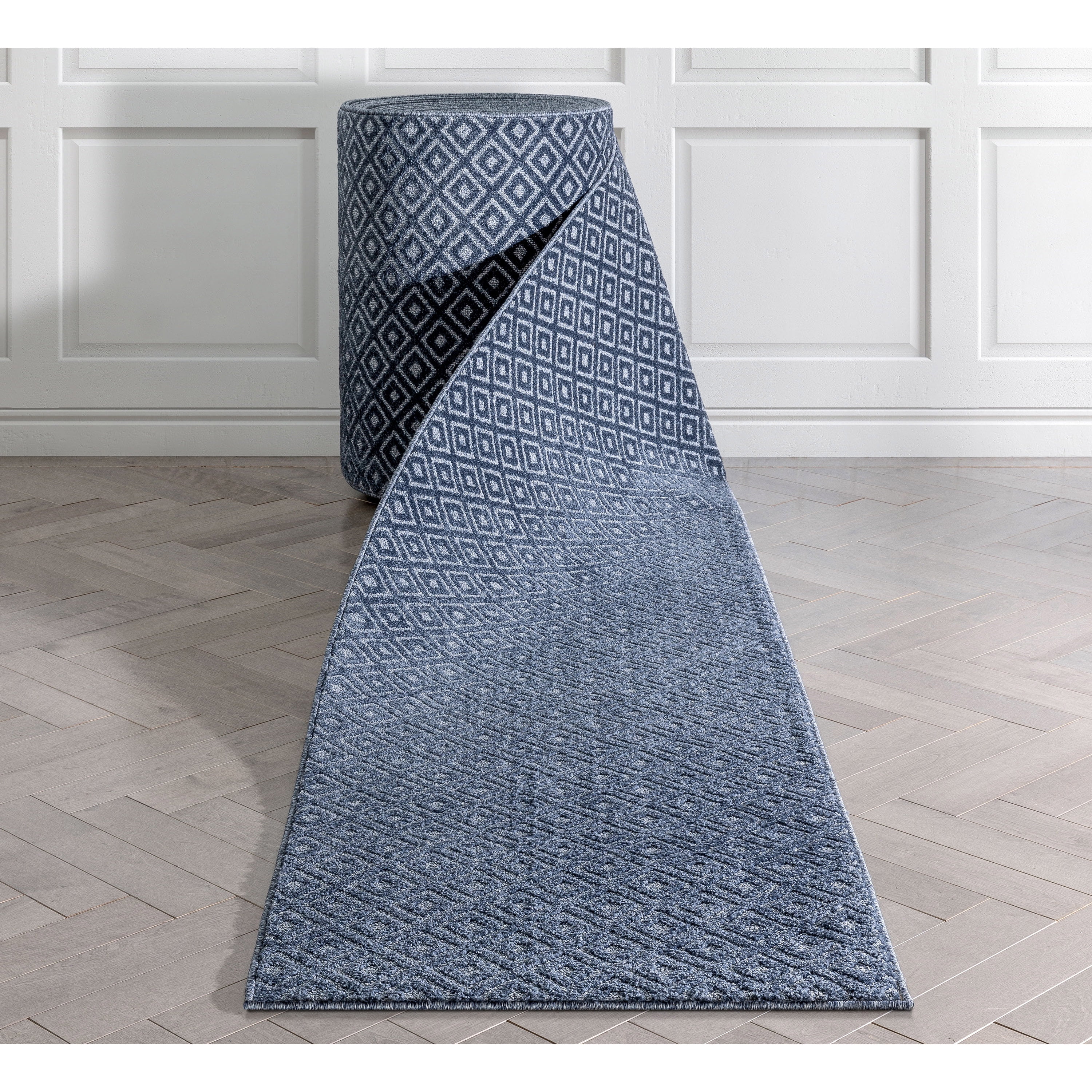Well Woven Custom Size Runner - Choose Your Length - Piano Dark Blue ...