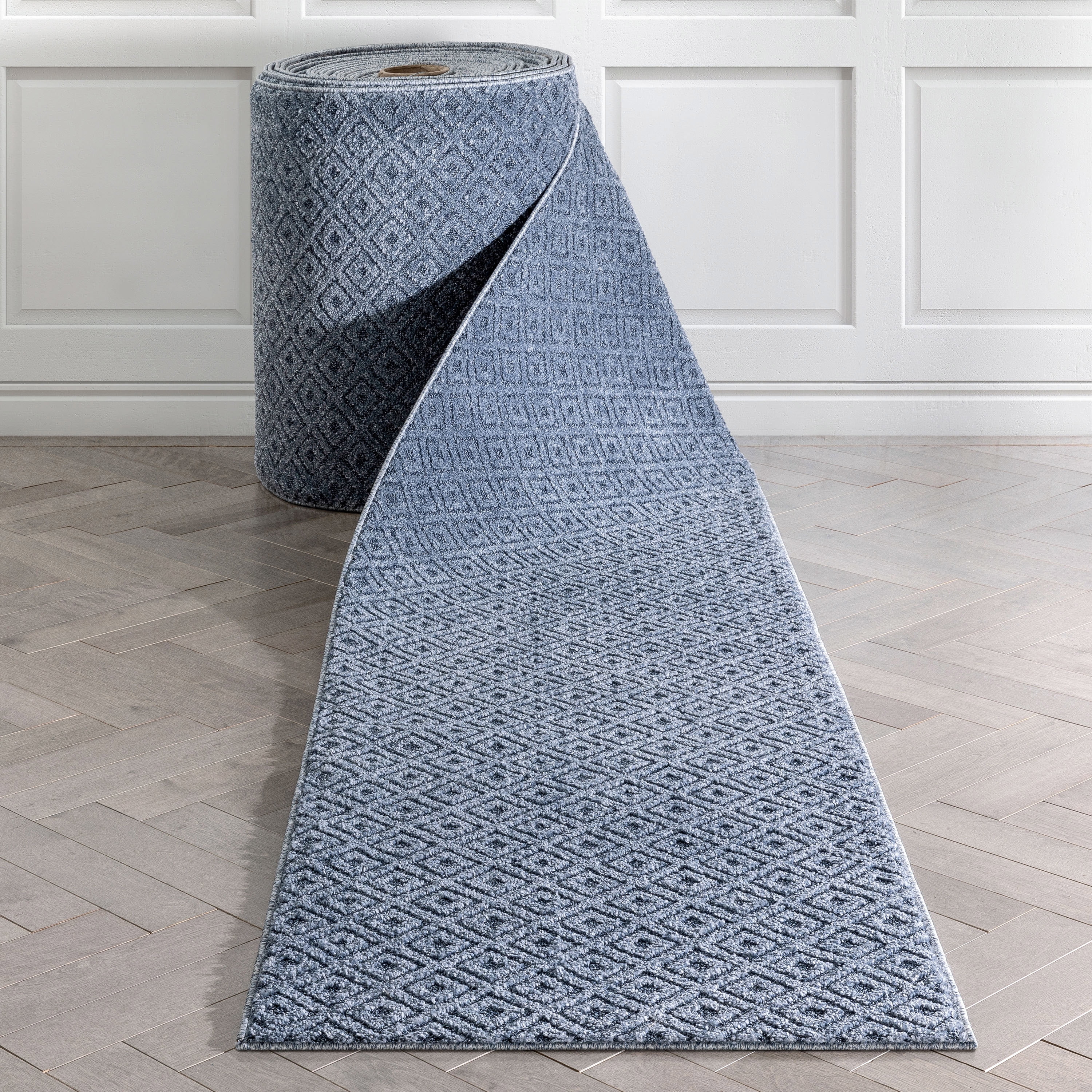 Well Woven Custom Size Runner - Choose Your Length - Piano Light Blue ...