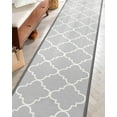 thumbnail image 1 of Well Woven Custom Size Runner - Choose Your Length - Brooklyn Trellis Custom Length Geometric Flatweave 27 in. x 100 ft. Runner Grey, 1 of 7