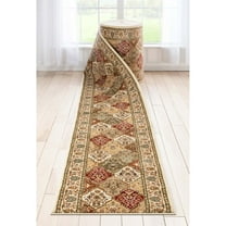 Well Woven - Custom Size Runner - Choose Your Length - Pyla Traditional Multi Color Panel Design Runner Rug 2'3" x 100' Red & Green
