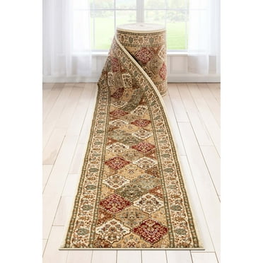 Well Woven - Custom Size Runner - Choose Your Length - Pyla Traditional Multi Color Panel Design Runner Rug 2'3" x 100' Red & Green