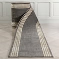 thumbnail image 1 of Well Woven Custom Size Runner - Choose Your Length - Whelon Grey Striped Border Pattern 27 Inches Wide x 18 Feet Long Runner (27" x 18' Runner) Rug, 1 of 5
