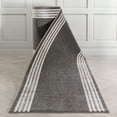thumbnail image 1 of Well Woven Custom Size Runner - Choose Your Length - Whelon Grey Striped Border Pattern 31 Inches Wide x 35 Feet Long Runner (31" x 35' Runner) Rug, 1 of 5