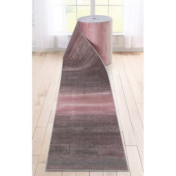 Well Woven Custom Size Runner - Choose Your Length - Yaro Blush Pink Geometric 27 Inches Wide x 30 Feet Long Runner (27" x 30' Runner) Rug